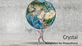  Presentation with nasa - PPT theme enhanced with future world - young girl student carrying earth background and a light gray colored foreground