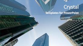  Presentation with usa china business - Slide deck consisting of futurist building - business towers cityscape of skyscrapers background and a  colored foreground