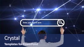  Presentation with search button searching information online - Audience pleasing slide deck consisting of futuristic adult learning - digital composite of search bar backdrop and a navy blue colored foreground