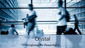  Presentation with futuristic - Audience pleasing slides consisting of futuristic-airport-interior-people-walking backdrop and a light blue colored foreground