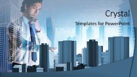  Presentation with planning - Slides enhanced with futuristic architect doing urban planning background and a light blue colored foreground