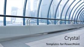  Presentation with structure design - PPT layouts featuring futuristic architecture inside contemporary business background and a light blue colored foreground