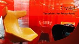  Presentation with 3d futuristic - PPT layouts enhanced with futuristic armchair in red interior background and a  colored foreground
