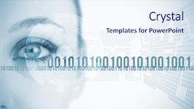  Presentation with futuristic - Theme with futuristic background and binary code background and a sky blue colored foreground
