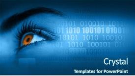  Presentation with eye - Slides featuring futuristic background showing binary code background and a ocean colored foreground