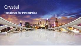  Presentation with futuristic - PPT theme featuring futuristic business perspective and cityscape background and a navy blue colored foreground