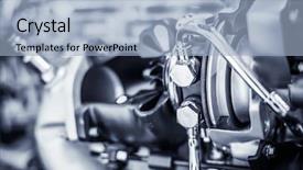  Presentation with car engine - Slide deck with futuristic cars - car engine closeup background and a light blue colored foreground