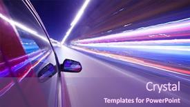  Presentation with traffic light - Amazing slides having futuristic cars - night traffic shoot backdrop and a violet colored foreground