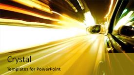  Presentation with traffic light - Colorful presentation theme enhanced with futuristic cars - night traffic shoot backdrop and a gold colored foreground