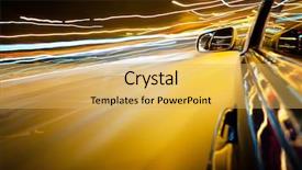  Presentation with traffic light - PPT layouts featuring futuristic cars - night traffic shoot background and a yellow colored foreground