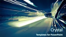  Presentation with traffic light - Amazing slide deck having futuristic cars - night traffic shoot backdrop and a ocean colored foreground