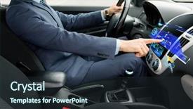  Presentation with system computer - Colorful PPT layouts enhanced with futuristic cars - transport business trip navigation technology backdrop and a tawny brown colored foreground