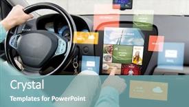  Presentation with driving - Amazing theme having futuristic cars - transport modern technology media backdrop and a seafoam green colored foreground