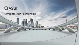  Presentation with cityscape - Cool new presentation design with futuristic city - cityscape and skyline of chongqing backdrop and a light gray colored foreground