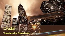  Presentation with futuristic cars - Cool new slides with futuristic city - fast moving cars at night backdrop and a tawny brown colored foreground