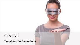 Presentation with cyber - Audience pleasing slide set consisting of futuristic concept with techno cyber backdrop and a white colored foreground