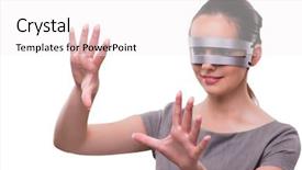  Presentation with cyber - Audience pleasing presentation theme consisting of futuristic concept with techno cyber backdrop and a white colored foreground