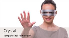  Presentation with cyber - Presentation having futuristic concept with techno cyber background and a soft green colored foreground