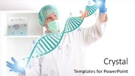  Presentation with medic - Slides having futuristic doctor using genetic engineering background and a white colored foreground