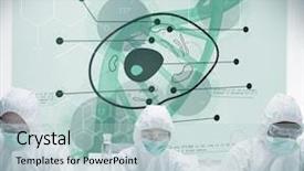  Presentation with cell - Slide set featuring futuristic drugs - lab workers experimenting with cell background and a  colored foreground