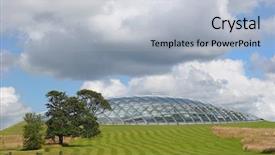  Presentation with united kingdom - PPT theme enhanced with futuristic eco dome made background and a light blue colored foreground
