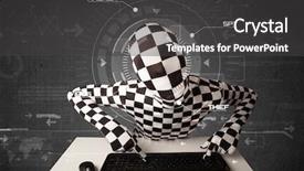  Presentation with hacking - Presentation theme consisting of futuristic enviroment hacking personal information background and a dark gray colored foreground
