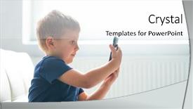  Presentation with mobile technology - Beautiful theme featuring futuristic gadgets internet and generation backdrop and a white colored foreground