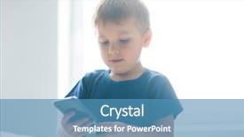  Presentation with mobile technology - Beautiful PPT theme featuring futuristic gadgets internet and generation backdrop and a teal colored foreground