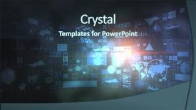  Presentation with global - Cool new PPT theme with hud - global communication and technology backdrop and a tawny brown colored foreground