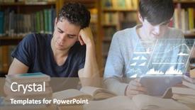  Presentation with together we focus - Slide set featuring futuristic interface in university library background and a gray colored foreground