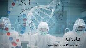  Presentation with blue line - Cool new PPT theme with futuristic interface showing dna backdrop and a light blue colored foreground