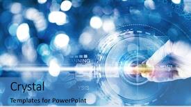  Presentation with medical hand - Presentation theme enhanced with futuristic medical - close up of scientist hand background and a light blue colored foreground