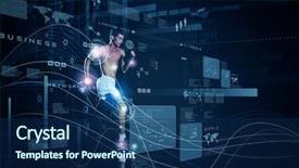  Presentation with sleep and digital media - Amazing presentation design having futuristic medical - young running man against digital backdrop and a navy blue colored foreground