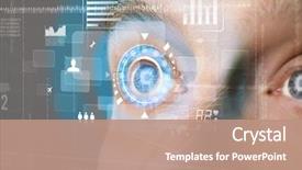  Presentation with cyber security eye - Presentation consisting of futuristic modern cyber man background and a coral colored foreground