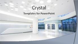  Presentation with modern building - PPT layouts consisting of futuristic modern office building interior background and a white colored foreground