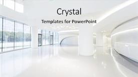  Presentation with modern building - Audience pleasing slides consisting of banking hall - futuristic modern office building interior backdrop and a white colored foreground