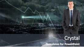  Presentation with digital image - PPT theme enhanced with futuristic screen with graph background and a ocean colored foreground