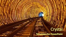  Presentation with traffic - Cool new slide set with futuristic super speed traffic blur backdrop and a tawny brown colored foreground