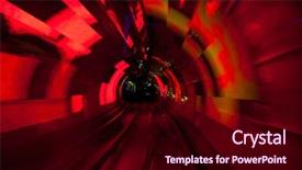  Presentation with traffic congestion at intersection - Audience pleasing presentation theme consisting of futuristic super speed traffic blur backdrop and a wine colored foreground