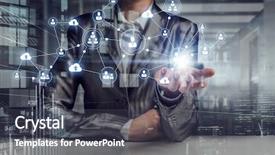  Presentation with connecting people - Theme consisting of futuristic technology - technologies for connecting people mixed background and a dark gray colored foreground