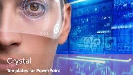  Presentation with vision - Theme with futuristic-vision-concept-with-businessman background and a coral colored foreground