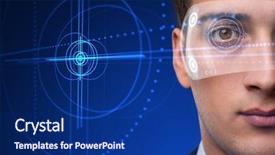  Presentation with vision - Amazing PPT theme having futuristic vision concept with businessman backdrop and a navy blue colored foreground