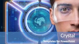  Presentation with vision - Slide set featuring futuristic vision concept with businessman background and a teal colored foreground