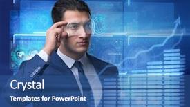  Presentation with vision - Cool new slide deck with futuristic vision concept with businessman backdrop and a ocean colored foreground