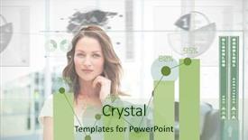  Presentation with gant chart - Audience pleasing slides consisting of futuristic wellness - blonde businesswoman using green chart backdrop and a mint green colored foreground