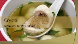  Presentation with fish ball - Presentation theme featuring fuzhou-fish-ball-soup-taiwanese background and a gold colored foreground