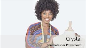  Presentation with elementary school african american female - PPT layouts featuring fuzzy - portrait of african american female background and a light gray colored foreground