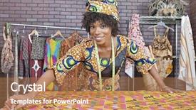  Presentation with african cloth - PPT layouts with fuzzy - portrait of an african american background and a coral colored foreground