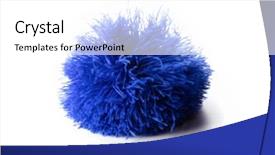  Presentation with white pom pom pom pom - Presentation theme having fuzzy hairy furry blue pom background and a white colored foreground