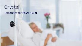  Presentation with hospital bed - Presentation theme with fuzzy-view-of-patient-lying background and a sky blue colored foreground